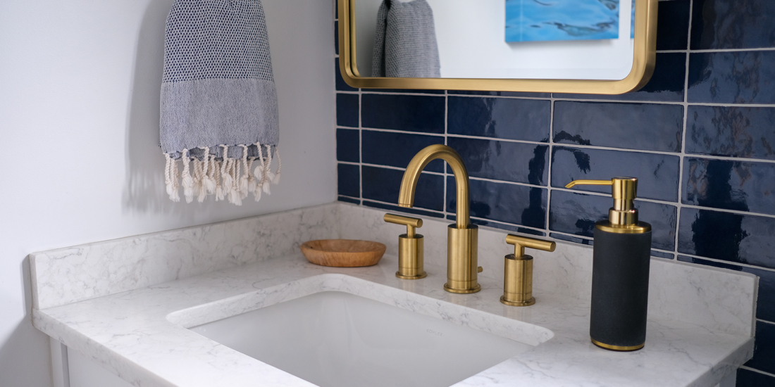 Bold Blue Bathroom sink